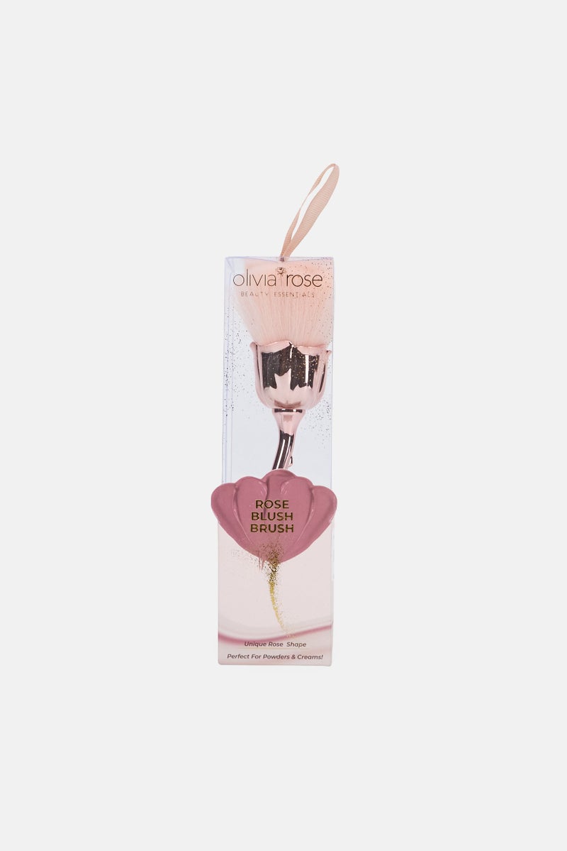 Olivia Rose Rose Flower Makeup Brush, Peach - Image 1